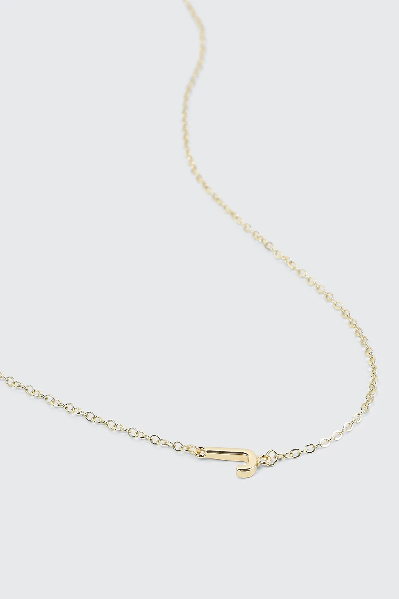 Collier initiale J plaqué or 14K
