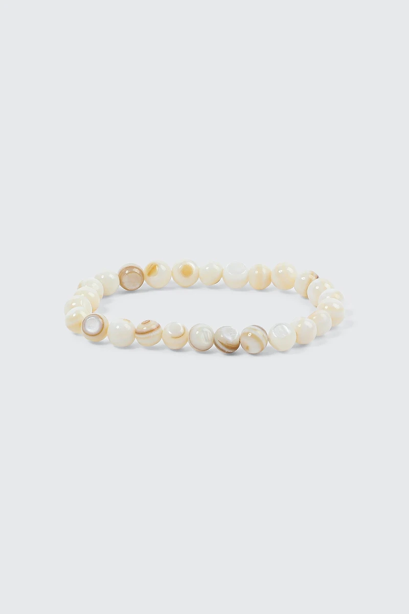 Ardene Semi-Precious Beaded Bracelet in Beige