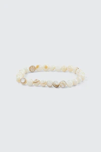 Ardene Semi-Precious Beaded Bracelet in Beige