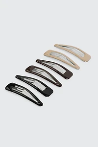 Ardene 6-Pack Hair Clips in Brown
