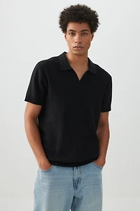 Ardene Knitted Polo Shirt in | Size | Nylon/Cotton/Viscose