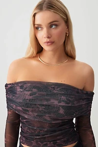 Haut à épaules dénudées en maille filet