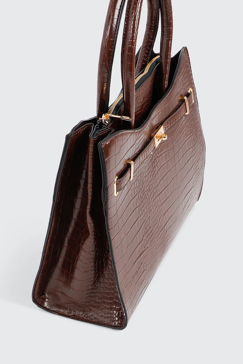 Sac fourre-tout embossé croco