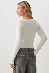 T-shirt henley en jersey bross