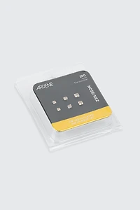 Lot de 6 clous de nez plaqués or 18K à cristaux