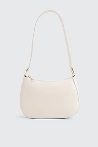 Ardene Faux Leather Shoulder Bag in Off-White | Faux Leather/Polyester