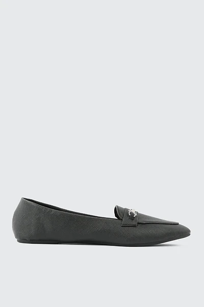 Ardene Pointed Toe Loafers in Black | Size | Eco-Conscious