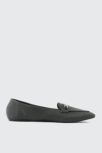Ardene Pointed Toe Loafers in Black | Size | Eco-Conscious