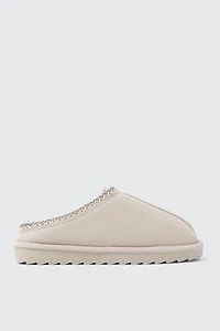 Ardene Faux Sheepskin Clogs in Off-White | Size | Faux Suede