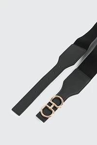 Ceinture extensible à boucle demi-lune double