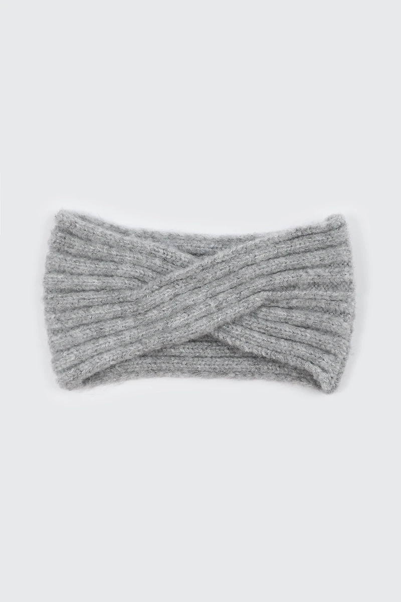 Ardene Twist Headband in Grey | 100% Acrylic