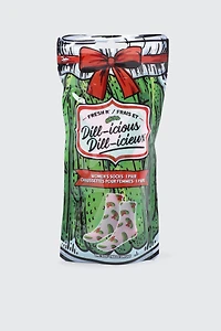 Ardene Dill Pickle Crew Socks in Light Pink | Polyester/Cotton/Elastane