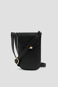 Ardene Faux Leather Phone Bag in Black | 100% Recycled Polyester/Faux Leather | Eco-Conscious