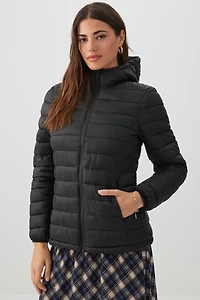 Ardene Lightweight Puffer Jacket in Black | Size | Polyester/Nylon