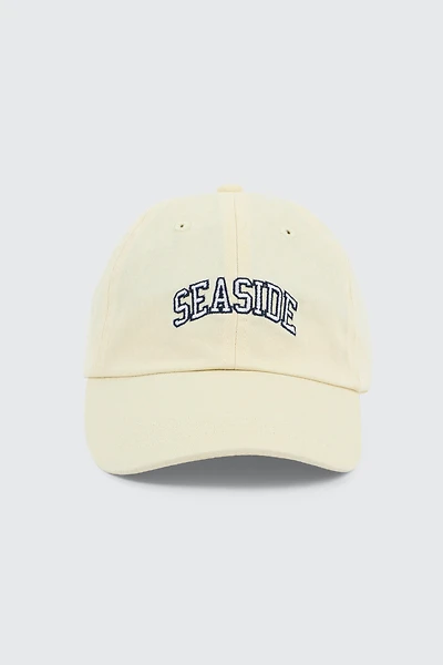 Ardene Embroidered Cap in Light Yellow | 100% Cotton