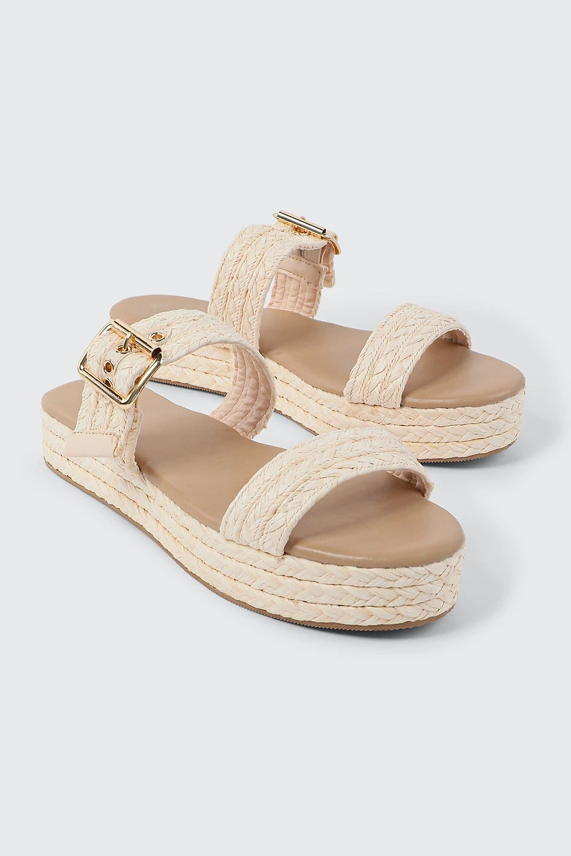 Sandales raphia plateforme