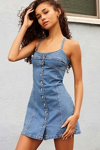 Robe courte ajustée en denim