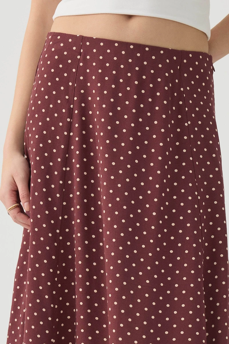 Jupe midi évasée fendue