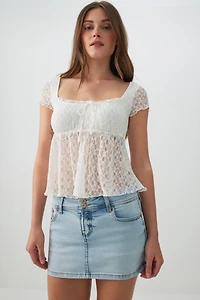 Jupe-short mini en denim