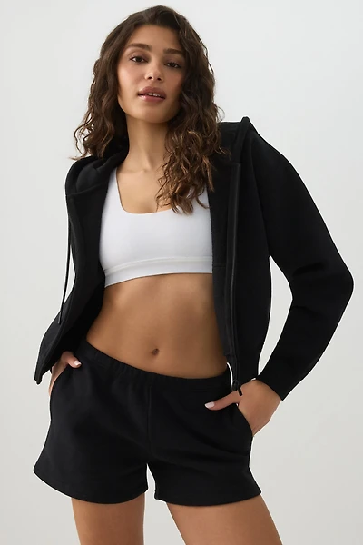 Ardene MADESOFT Fleece Sweatshorts in Black Licorice | Size | Polyester/Cotton | Eco-Conscious