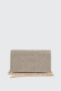 Ardene Shiny Envelope Clutch in Gold | Polyester