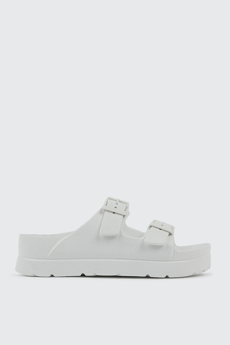 Ardene 2-Strap Platform Sandals in White | Size | Eco-Conscious