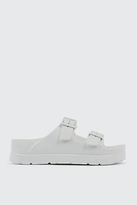Ardene 2-Strap Platform Sandals in White | Size | Eco-Conscious