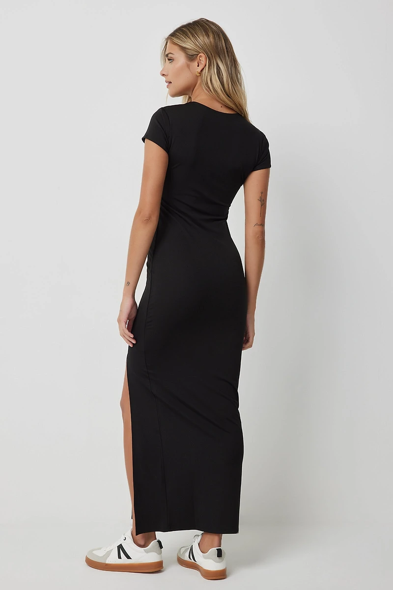 Robe maxi à fente en jersey