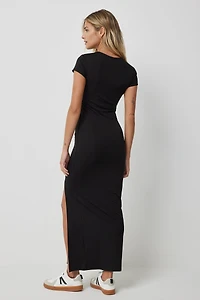 Robe maxi à fente en jersey