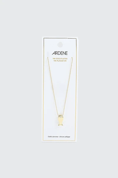 Collier plaqué or 14K à pendentif poisson