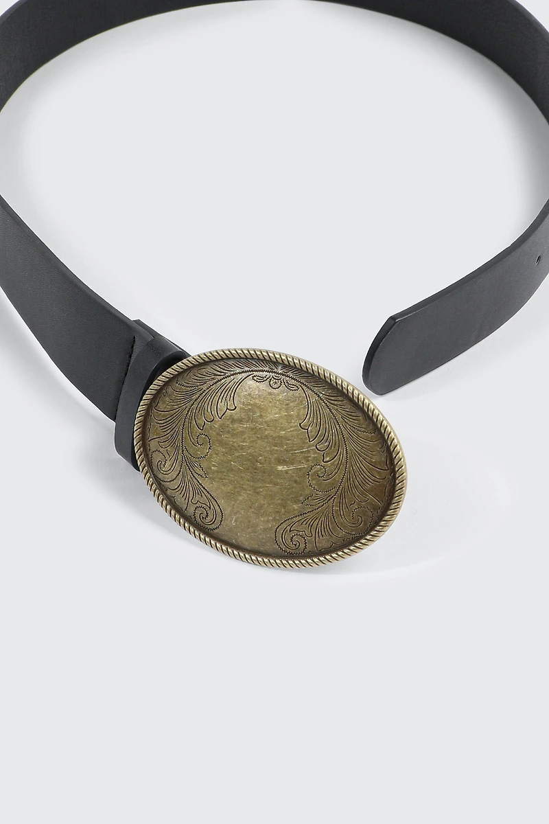 Ceinture à boucle ovale style western