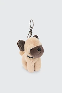 Ardene Plushie Dog Charm in Beige