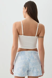 Camisole courte à bretelles ajustables Basic