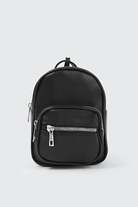 Ardene Small Faux Leather Backpack in Black | 100% Recycled Polyester/Faux Leather | Eco-Conscious