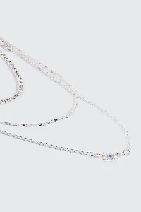 Collier trois rangs à cristaux