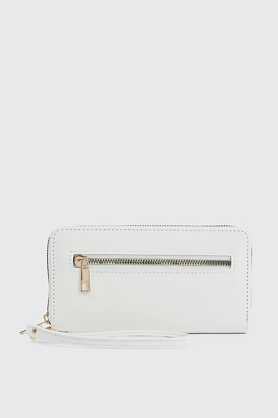 Ardene Accordion Wallet in White | Faux Leather/Polyester