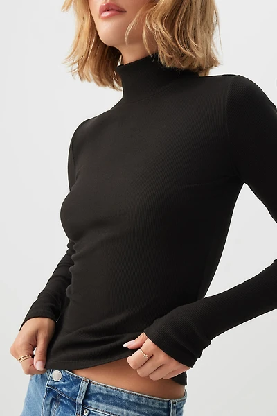 Ardene Rib Turtleneck Sweater in | Size | Cotton/Elastane