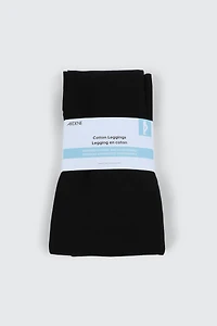Legging noir en mélange de coton