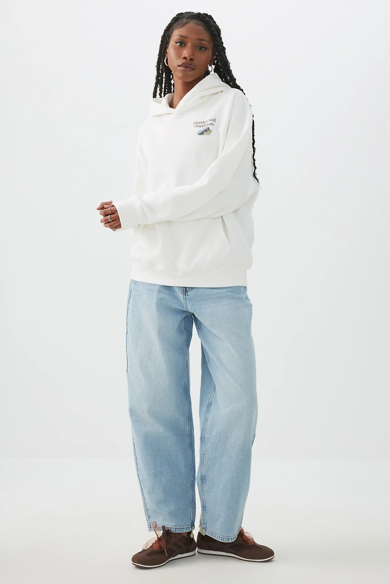 Chandail à capuchon graphique délav