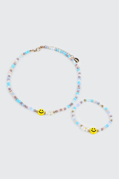 Ensemble de bijoux en perles à bonhomme sourire