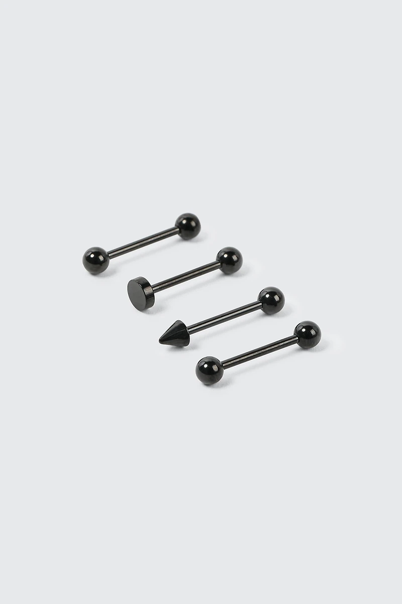 Ardene 4-Pack Black Tongue Piercings
