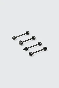 Ardene 4-Pack Black Tongue Piercings