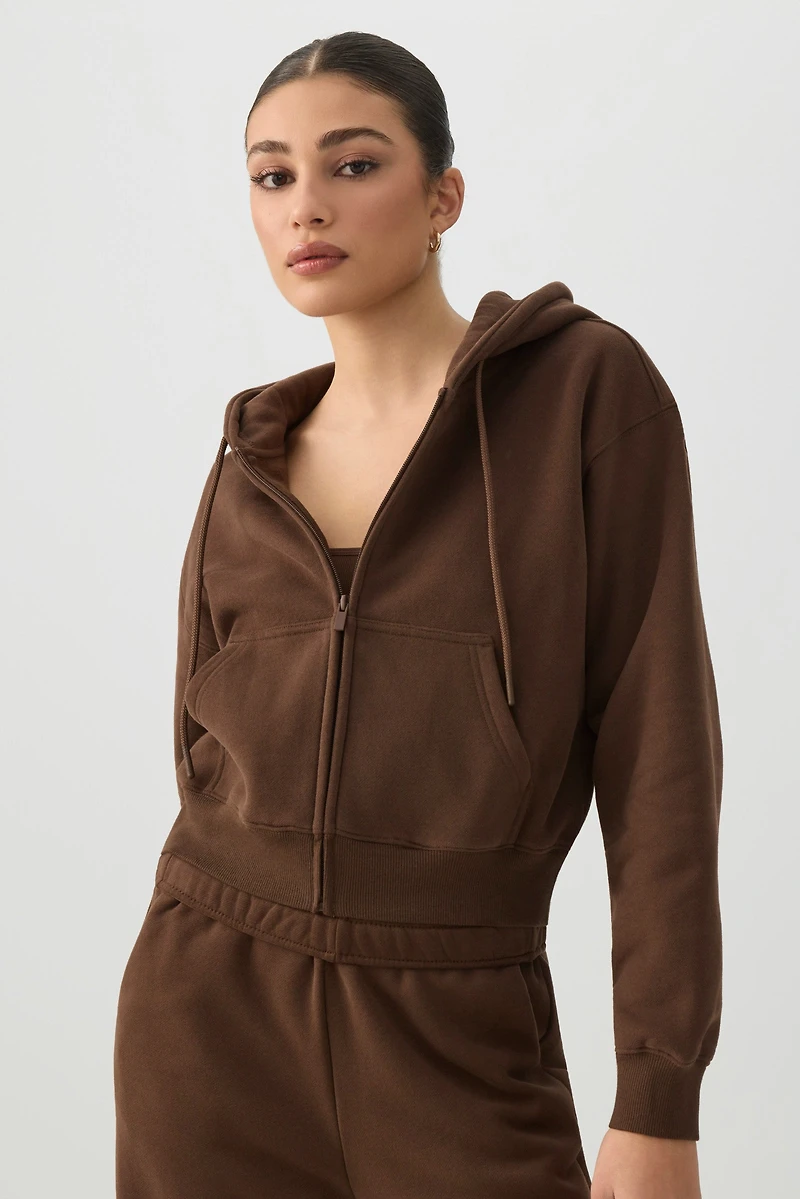 Veste courte à capuchon en Molleton MADESOFT