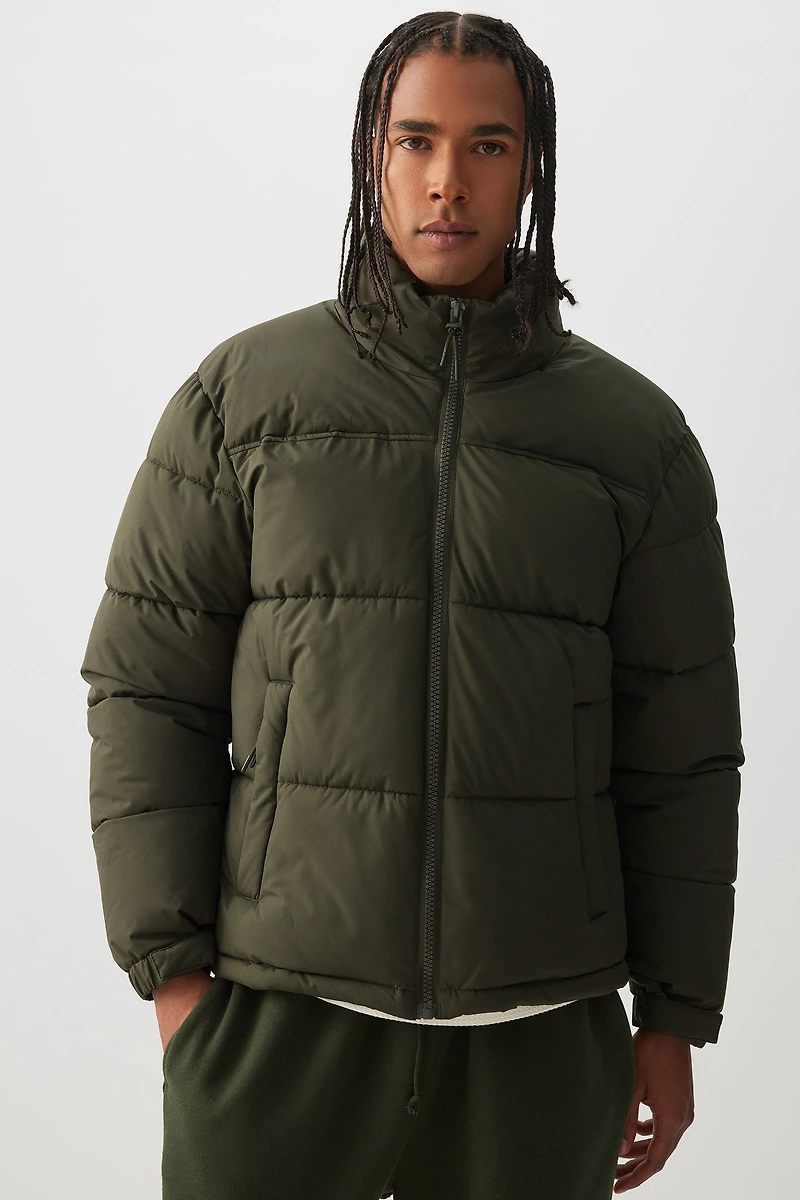 Ardene The Men's Everyday Puff in Khaki | Size | Polyester