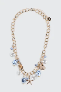 Ardene Ocean Themed Charm Necklace in Gold