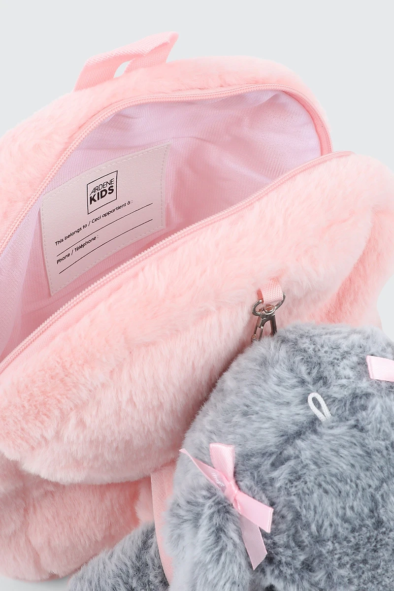 Mini sac à dos avec peluche amovible