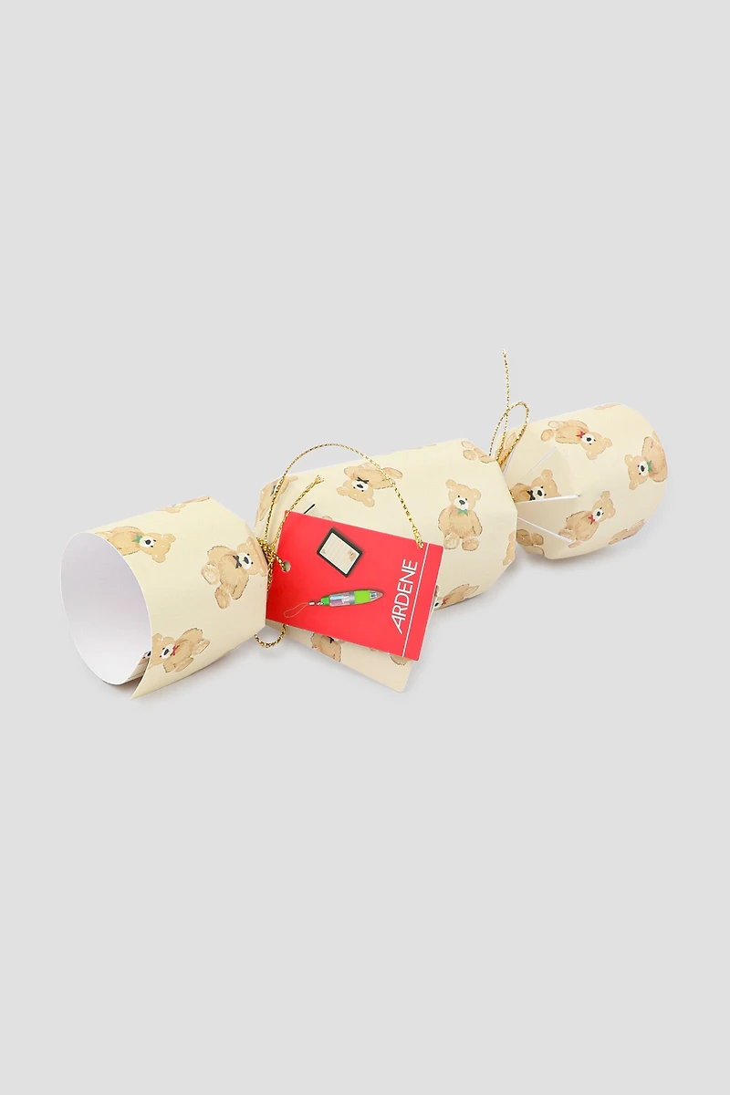 Ardene Festive Bear Holiday Cracker in Beige