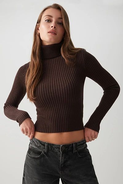 Ardene Crop Turtleneck Sweater in | Size | Polyester/Nylon/Viscose
