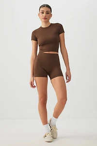 Ardene 5" Seamless Biker Shorts in Mocha | Size | Nylon/Elastane | Eco-Conscious