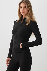 Ardene Faux Fur Lined Zip Up Top in Black | Size | Polyester/Elastane